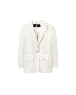 Luisa Cerano Gabardine Single Button Blazer