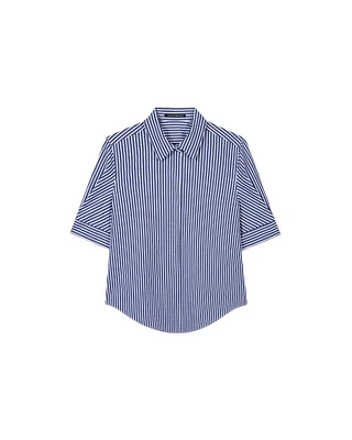 Luisa Cerano Short Sleeve Stripe Blouse