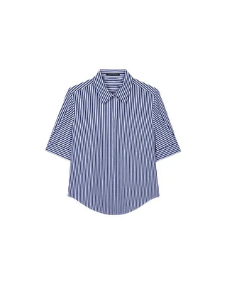 Luisa Cerano Short Sleeve Stripe Blouse