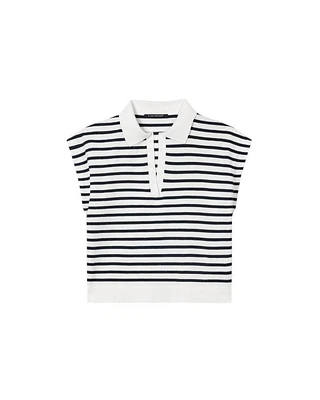 Luisa Cerano Stripe Knit Polo Shirt