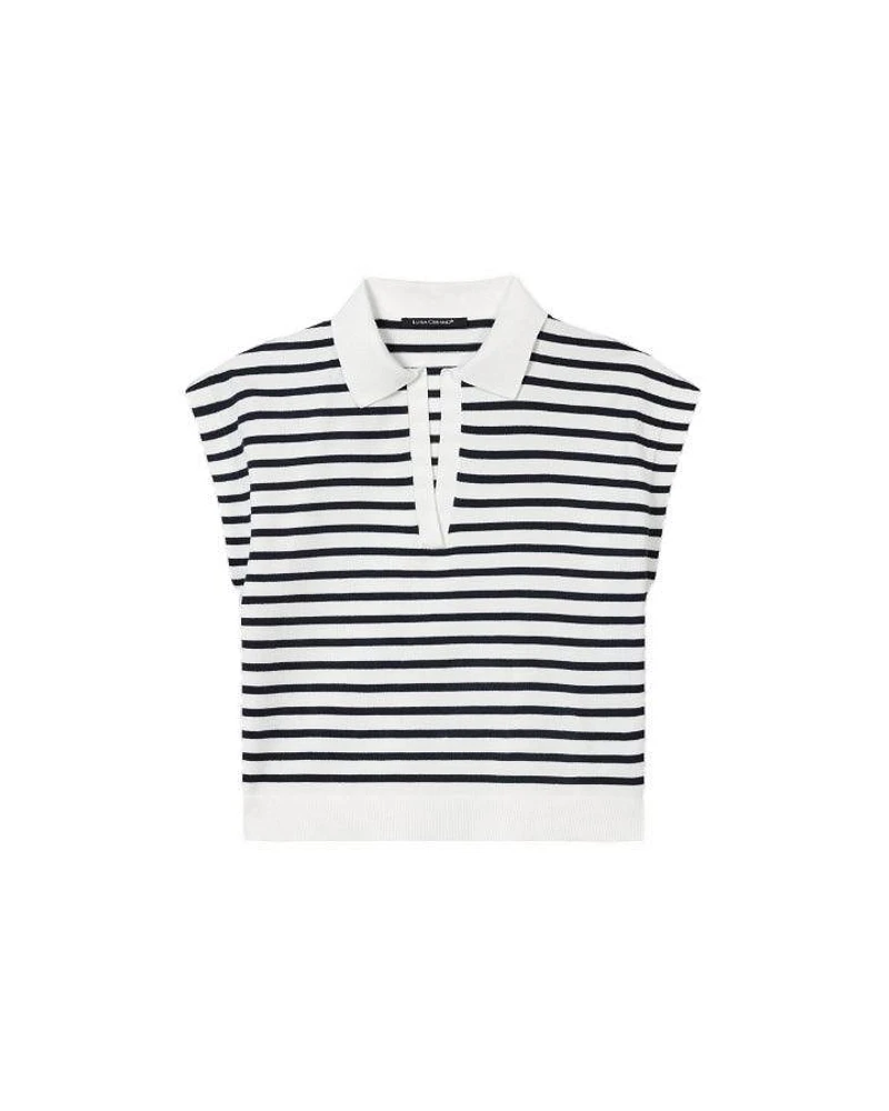 Luisa Cerano Stripe Knit Polo Shirt