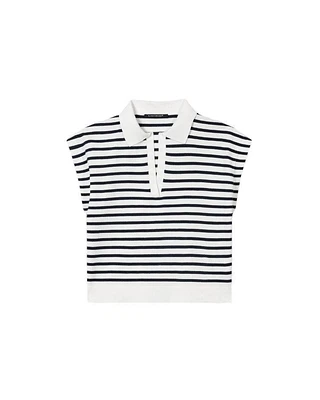 Luisa Cerano Stripe Knit Polo Shirt