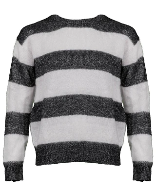 Metallic Horizontal Wide Stripe Pullover