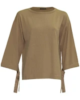 Non Wool Pullover Tie Sleeve