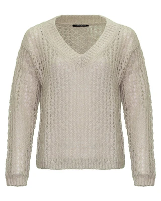 Open Weave Mohair Pullover