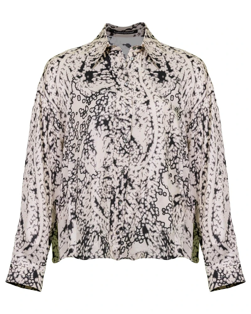 Paisley Print Long Sleeve Blouse