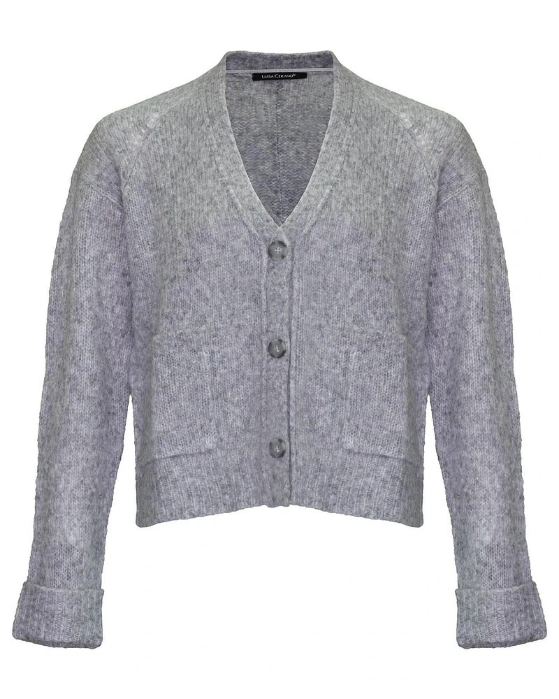 Pointelle Cardigan Light Grey