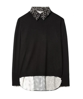 Printed Back Sweater