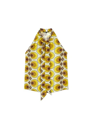 Luisa Cerano Retro Print Sleeveless Top