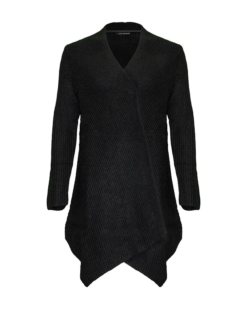 Ribbed Cardigan Black