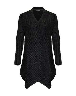 Ribbed Cardigan Black