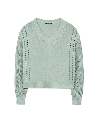 Luisa Cerano Ribbed Lace Detail Pullover