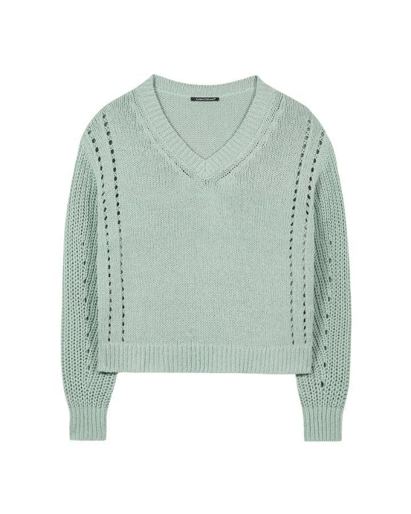 Luisa Cerano Ribbed Lace Detail Pullover