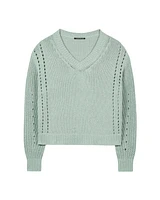 Luisa Cerano Ribbed Lace Detail Pullover