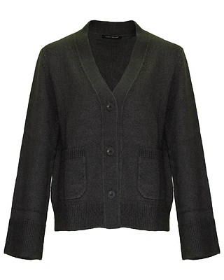Ribbed Wool Blend Cardigan