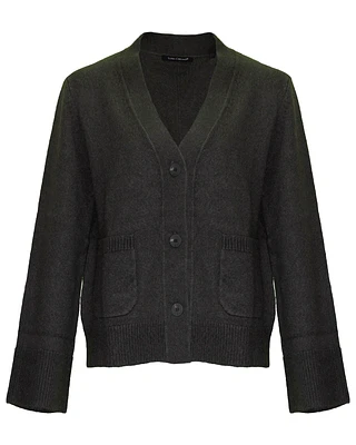Ribbed Wool Blend Cardigan
