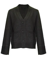 Ribbed Wool Blend Cardigan