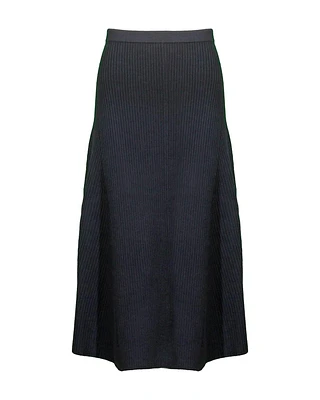 Ribbed Wool Blend Skirt