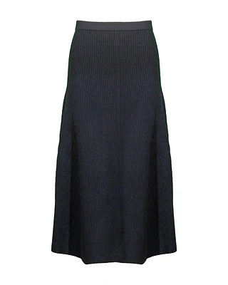 Ribbed Wool Blend Skirt