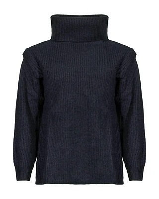 Ribbed Wool Blend Turtleneck