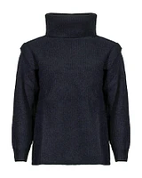 Ribbed Wool Blend Turtleneck