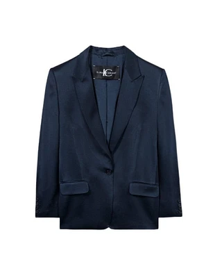 Satin One Button Blazer