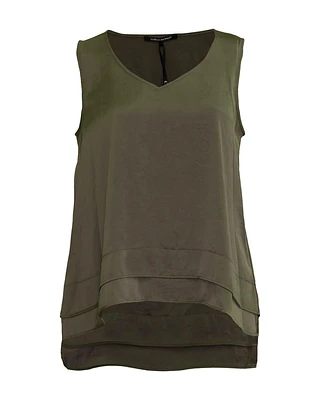 Satin Tank Khaki