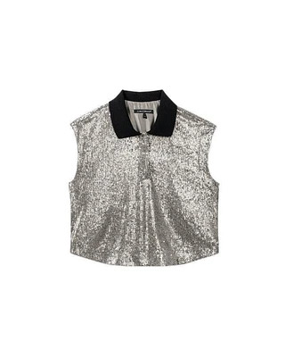 Luisa Cerano Sequin Polo Top