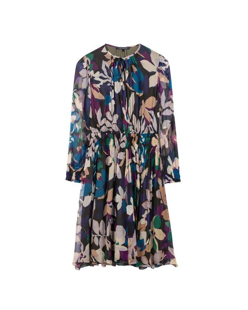 Sheer Silk Floral Pirnt Dress