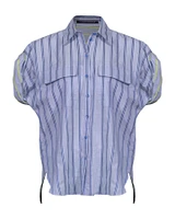 Luisa Cerano Short Roll Sleeve Blouse