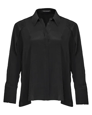 Silk Blend Blouse Black