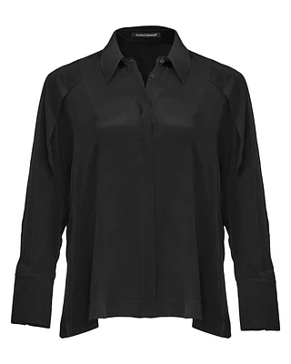 Silk Blend Blouse Black