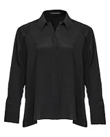 Silk Blend Blouse Black