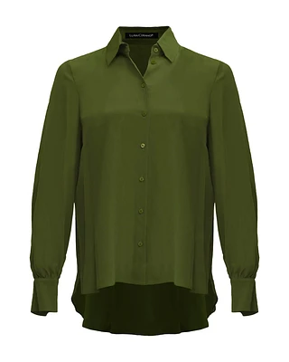 Silk Blend Blouse Olive