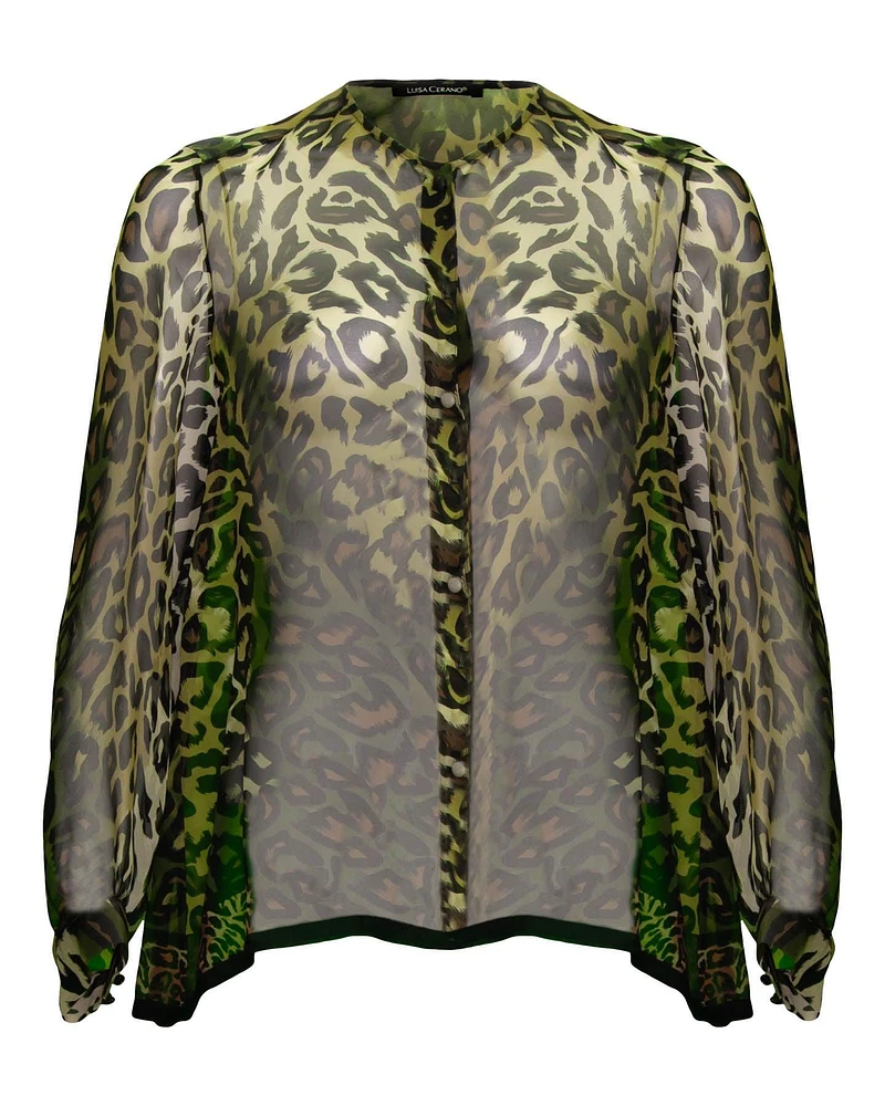 Silk Leopard Print Blouse