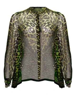 Silk Leopard Print Blouse