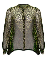 Silk Leopard Print Blouse
