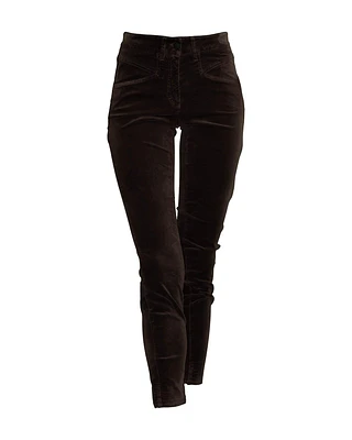 Stretch Velvet Skinny Jeans Chocolate