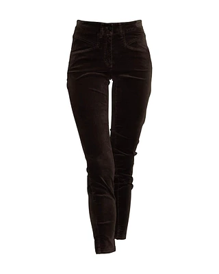 Stretch Velvet Skinny Jeans Chocolate