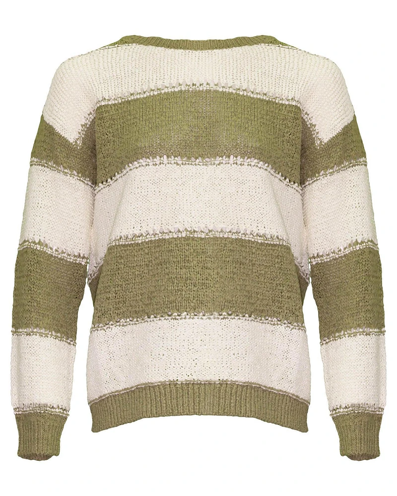 Stripe Tape Yarn Pullover