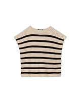 Striped Cap Sleeve Knit Top