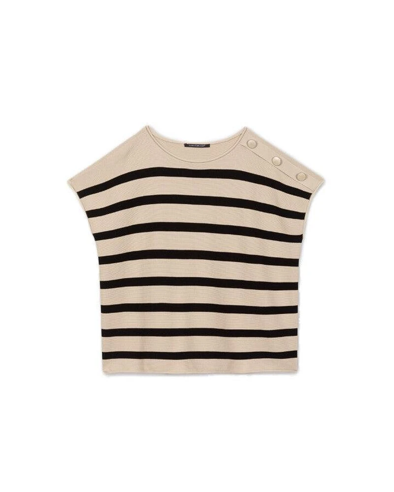 Striped Cap Sleeve Knit Top