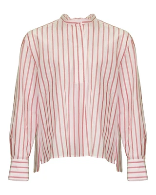 Striped Cotton Voile Blouse