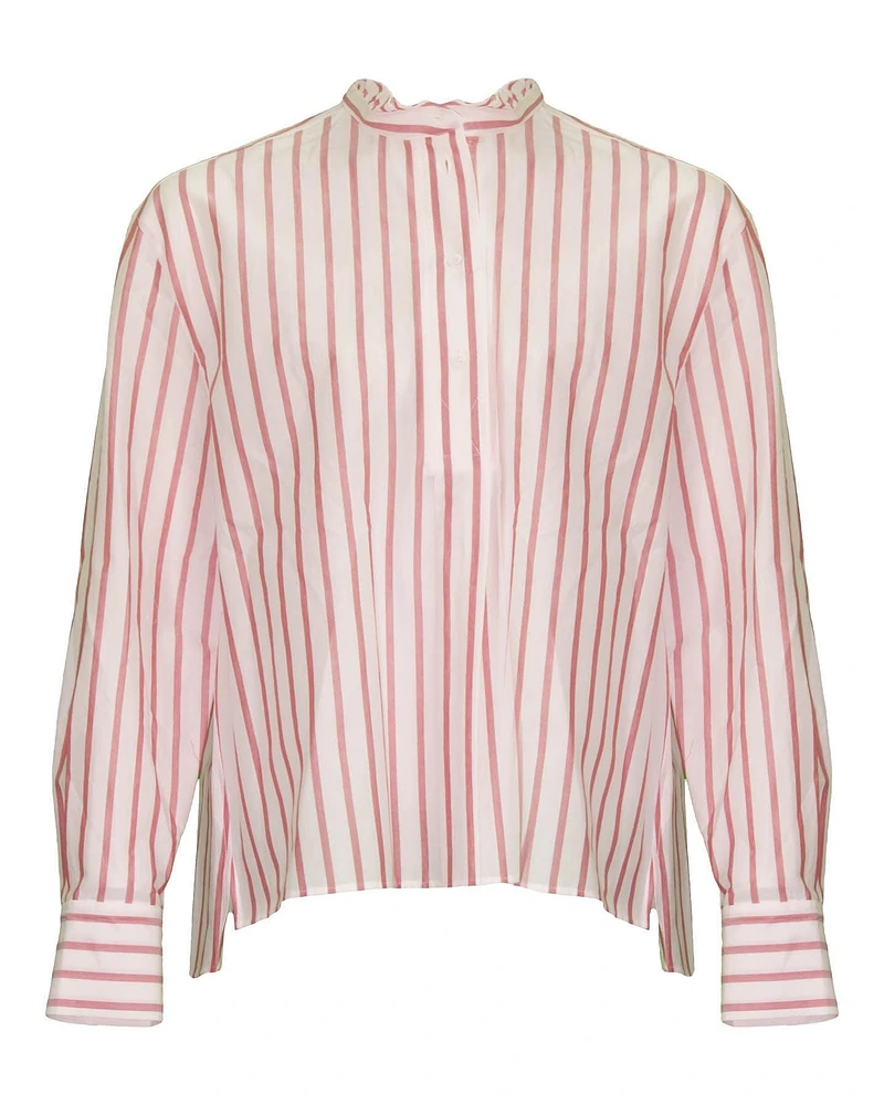 Striped Cotton Voile Blouse