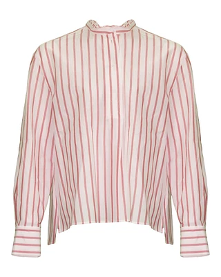 Striped Cotton Voile Blouse