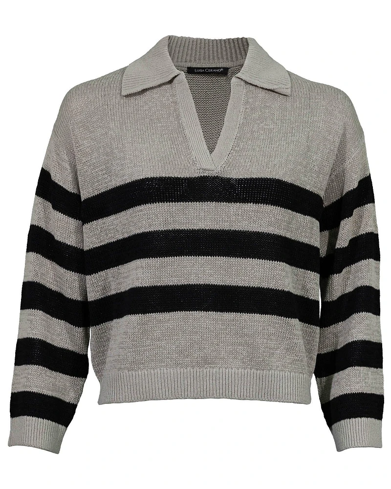 Striped Polo Pullover