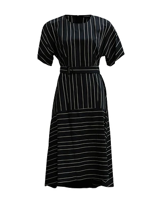 Striped Short Sleeve Dress