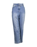 Luisa Cerano Tapered Light Wash Denim Jeans