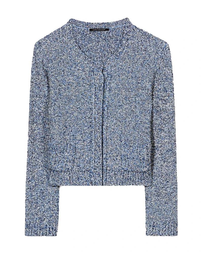 Tweed Look Cropped Cardigan