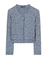 Tweed Look Cropped Cardigan